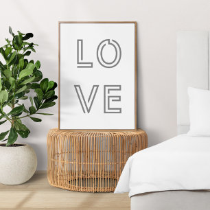 Modern Love Monochrome Quote Art Trendy Stylish Poster