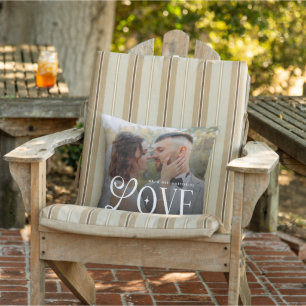 Modern Love Mr Mrs Wedding Photo Couples Monogram Cushion