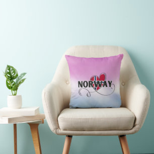Modern Love Norway Flag scandinavia Souvenir  Cushion