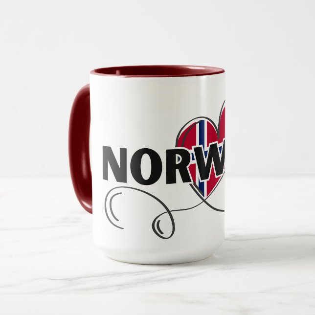Modern Love Norway Flag scandinavia Souvenir  Mug (Front Left)