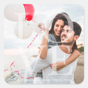 Modern "LOVE" Overlay Photo Square Sticker