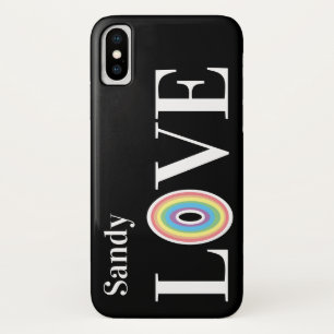 Modern Love Rainbow on Chic Black iPhone X Case