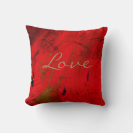 Modern Love Red Purple Abstract Design  Throw Pill Cushion
