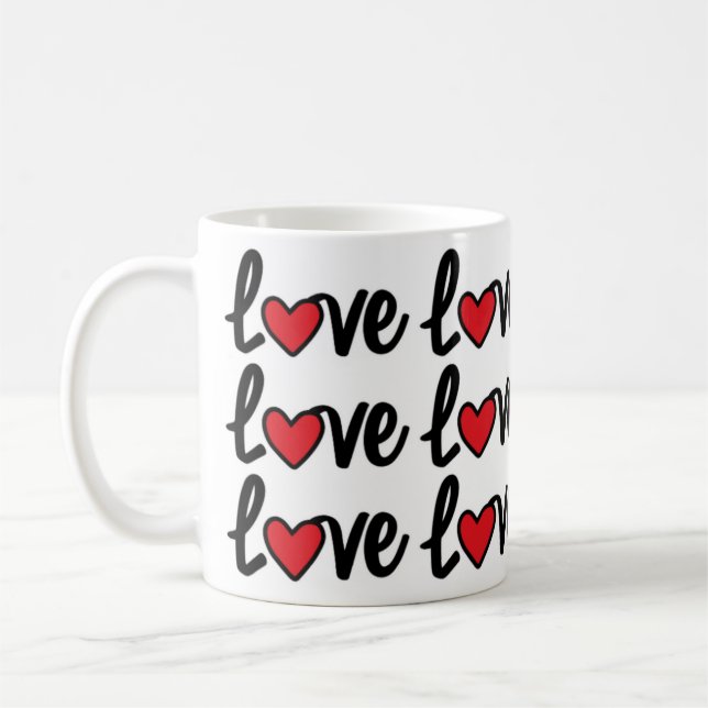 Modern Love Repeat Pattern Mug (Left)