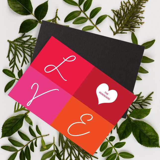 Modern Love Script Named Person Valentines Holiday Card (Creator Uploaded)