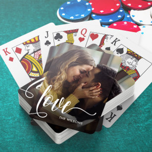 Modern Love Script Photo Playing Cards