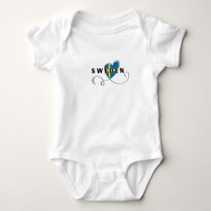 Modern Love Sweden Flag Swedish Souvenir  Baby Bodysuit