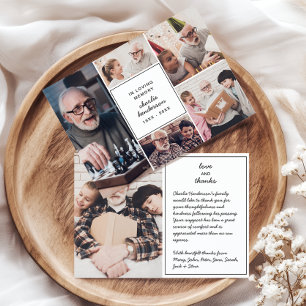 Modern Love & Thanks 6-Photo Funeral/Bereavement Thank You Card