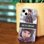 Modern Love You Grandma 2 Photos iPhone 11 Case<br><div class="desc">Beautiful modern design iPhone case features 2 of your favourite photos on top and on the bottom with a grey stripe in the middle with typography.</div>