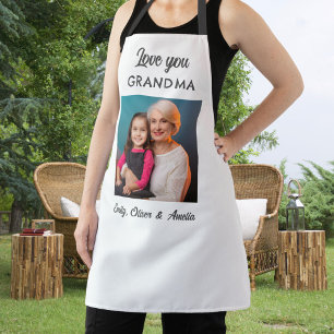 Modern Love you Grandma Photo Keepsake Apron