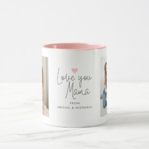 Modern "Love you Mama" 2-Photo Mug