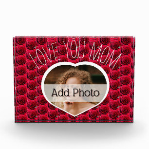 Modern LOVE YOU MOM gift for mother Heart Photo