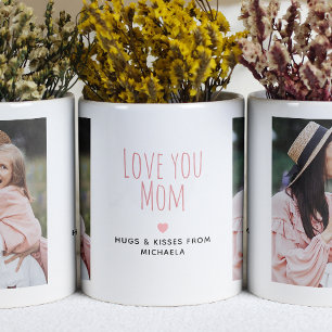 Modern Love you Mum 2 Photos & Personal Message Two-Tone Coffee Mug