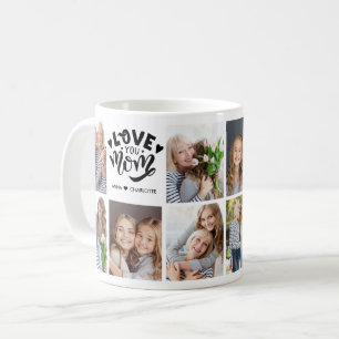 Modern Love You Mum Custom Photo Collage Mother Coffee Mug