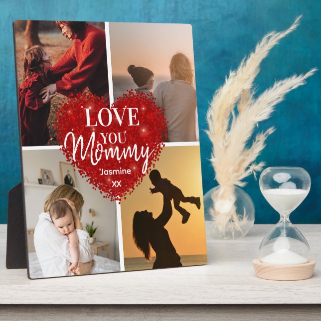 Modern Love You Mum/Mummy/Other Photo Collage  Plaque (Side)