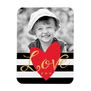 Modern Love You Photo Refrigerator Magnet