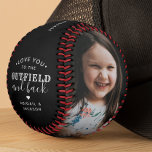 Modern Love You To The Outfield & Back 2-Photo Baseball<br><div class="desc">Hit a home run with this personalised photo baseball, a perfect gift for any occasion. This unique baseball features a high-quality print of two of your favourite photos and a personal heartfelt message, making it a memorable keepsake that celebrates the love and connection you share with someone special. The baseball's...</div>