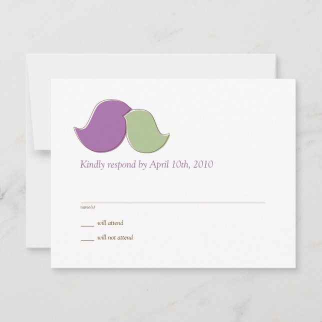 Modern Lovebirds, RSVP cards (Front)