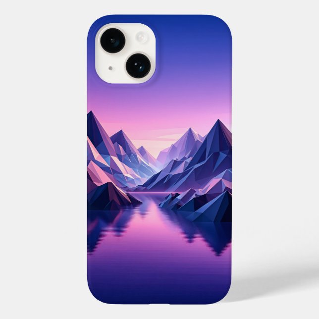 Modern Low Poly Mountain Phone Case - Geometric  (Back)