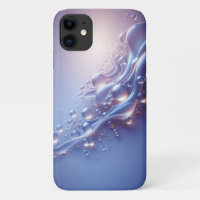 Modern Luminous Liquid Bubbles Art - Elegant Purpl
