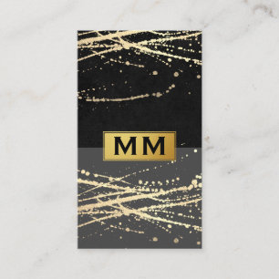 Modern Lux Artistic Gold Spatter Business Card