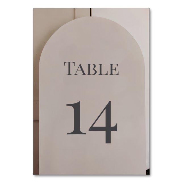 Modern Luxe Arch Wedding Table Number (Front)