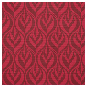 Modern luxe dark red leaf fabric