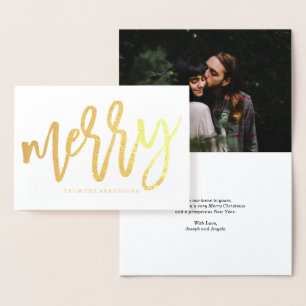 Modern Luxe   Gold Foil Holiday Photo Card
