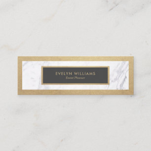 Modern Luxe Gold & Marble Dark Grey Event Planner Mini Business Card