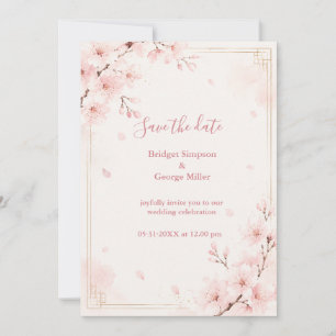 Modern Luxe Sakura Wedding Blossom Invitation