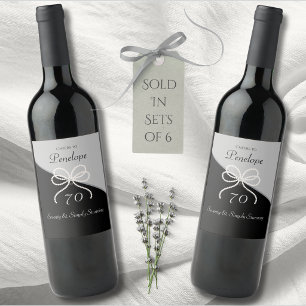 Modern Luxe Simply Stunning 70th Birthday Wine Label