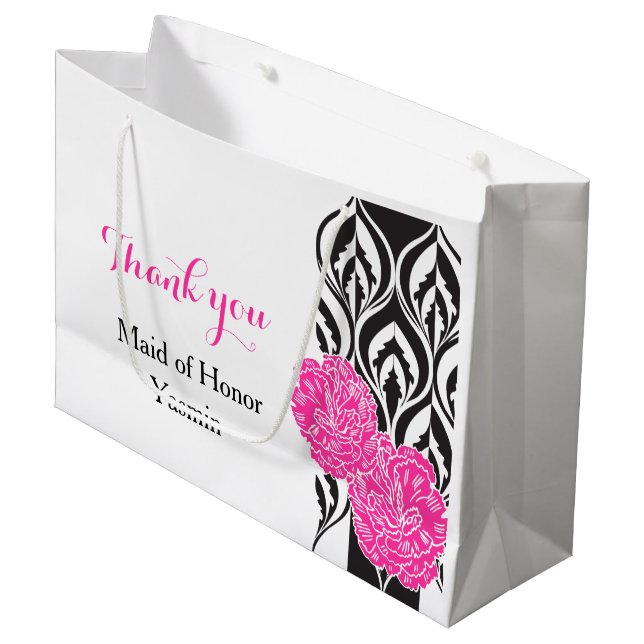 Modern luxe wedding maid of Honour favour gift bag (Front Angled)