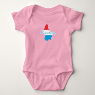 Modern Luxembourg luxembourgish Flag Map Souvenir Baby Bodysuit