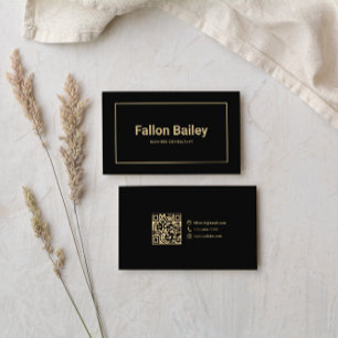 Modern Luxury Black and Gold Business Consultant Business Card