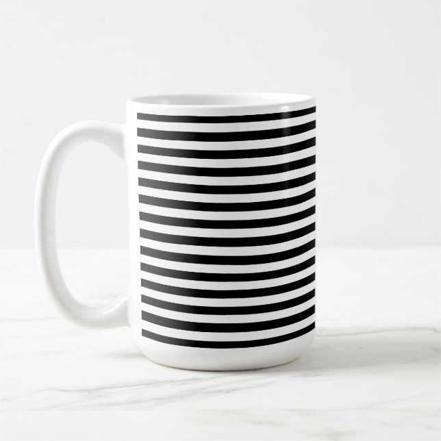 Modern Luxury Black and white stripes pattern Coffee Mug (Left)