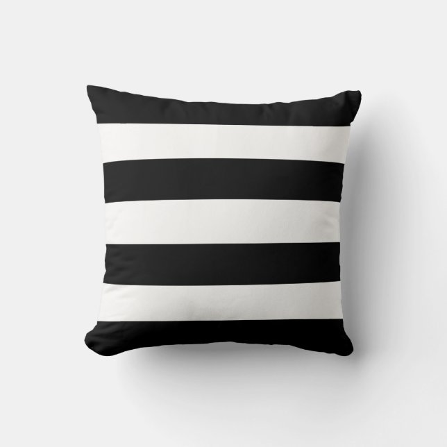 Modern Luxury Black and white stripes pattern Cushion (Front)
