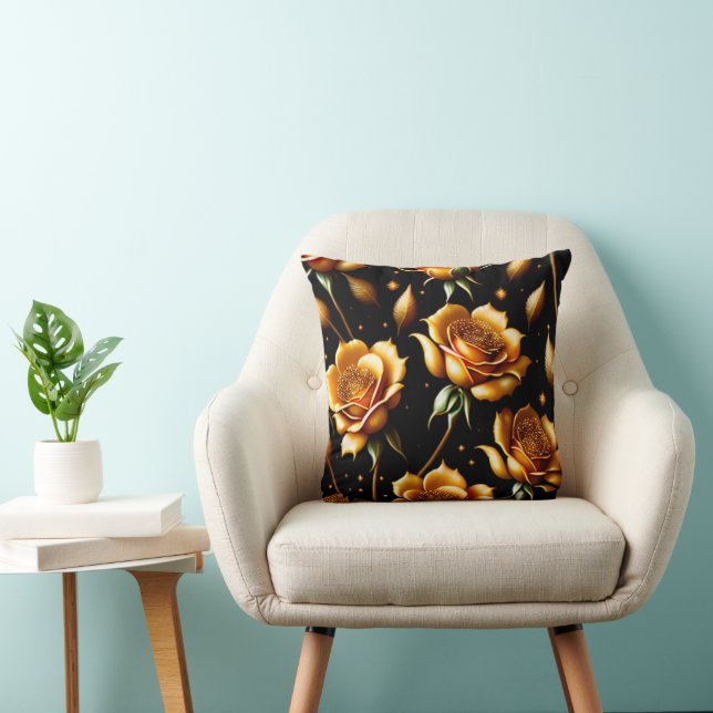 Modern Luxury Boho Gold Rose Collection Cushion (Chair)