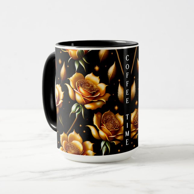 Modern Luxury Boho Gold Rose Collection Mug (Front Left)