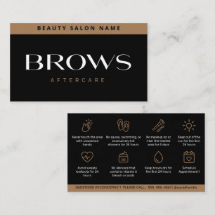 Modern Luxury Brows Aftercare PMU Brow Instruction Business Card