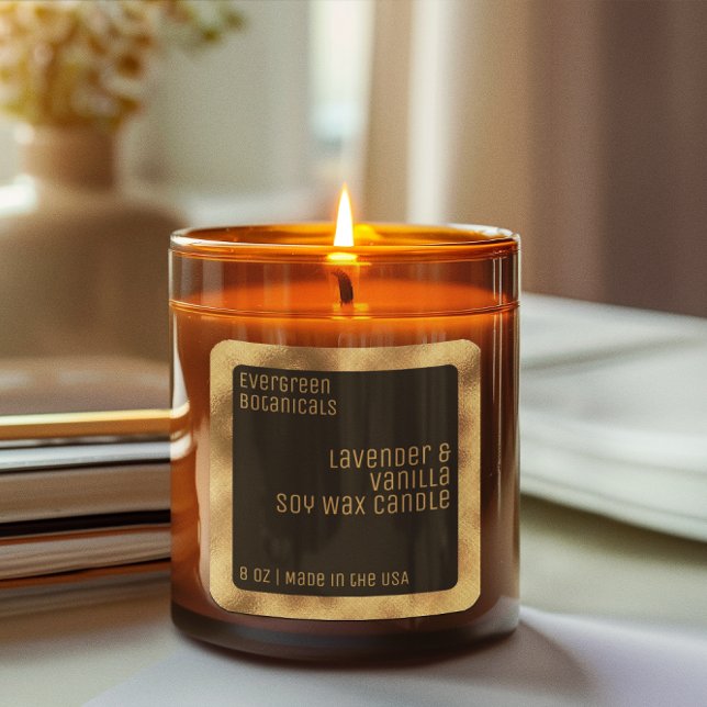 modern luxury candle label black and gold square (Creator Uploaded)