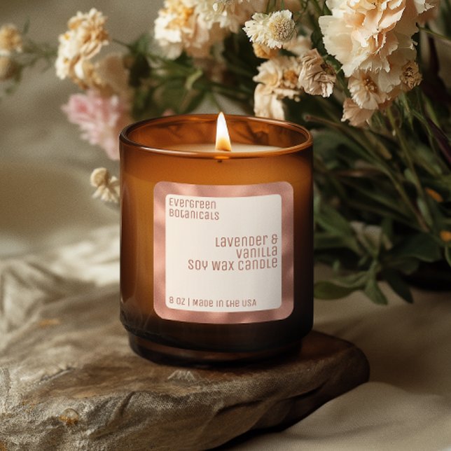 modern luxury candle label white rose gold square (Creator Uploaded)