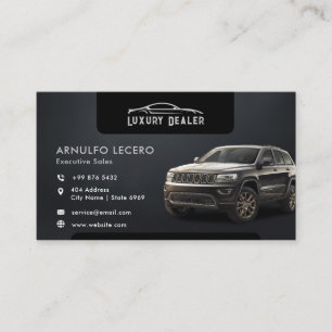 Modern Luxury Car Dealer   Minimalist Business Card