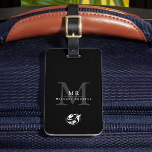 Modern Luxury Custom Monogram, Name Luggage Tag