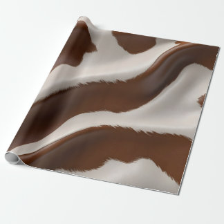 Modern Luxury Elegant Faux Cow Leather Collection Wrapping Paper