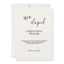 Modern Luxury Elopement Announcement Photo Card