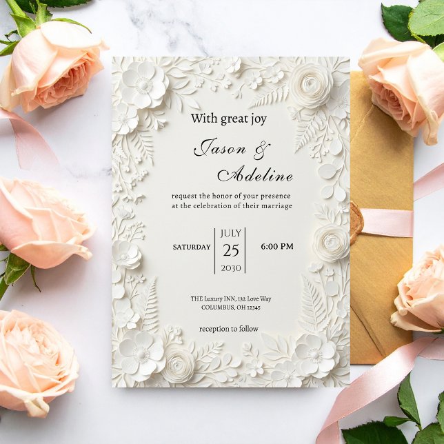 Modern Luxury Floral Wedding Invitation (Creator Uploaded)