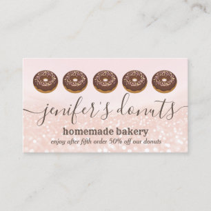 Modern luxury  glittery  doughnuts homemade bakery business card