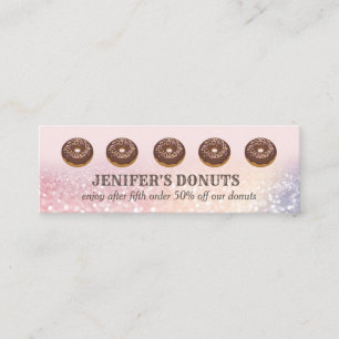 Modern luxury  glittery  doughnuts homemade bakery mini business card