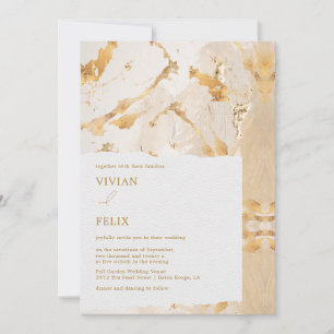 Modern Luxury Gold Abstract Wedding Invitation