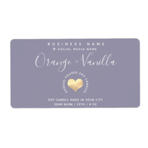Modern luxury gold heart typography candle